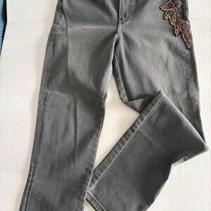 Jeans: EXPRESS, size 6R, Gray color with ornament